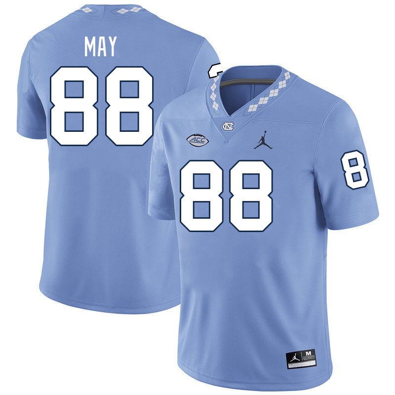 Men #88 Deems May North Carolina Tar Heels College Football Jerseys Stitched-Carolina Blue